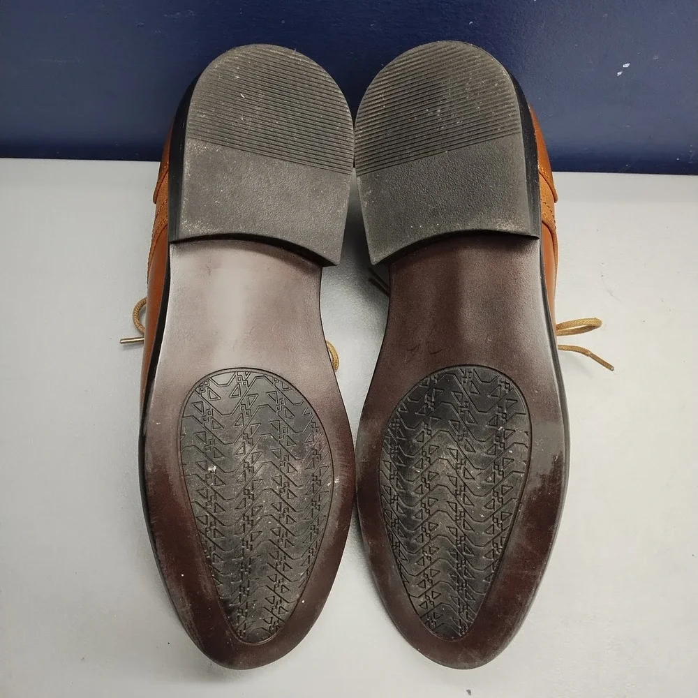 Steve Madden Blaik Oxford Dress Shoes Mens‎ US Size 9.5M Brown Round Toe Lace Up